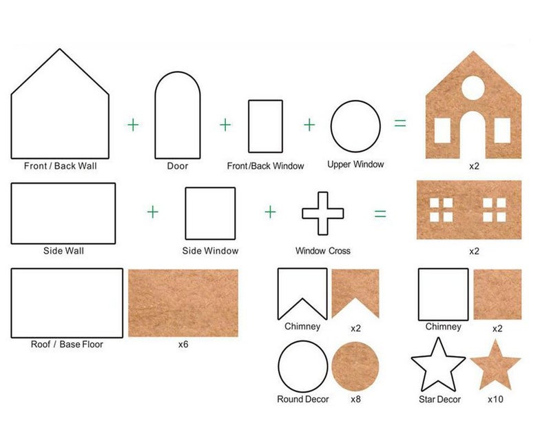 Sakolla (Set of 10) Gingerbread House Cookie Cutter Set, 3D Gingerbread House Kit Christmas Cookie Cutters for Kids Gingerbread Houses Mold Gift Box Packaging - Image 5